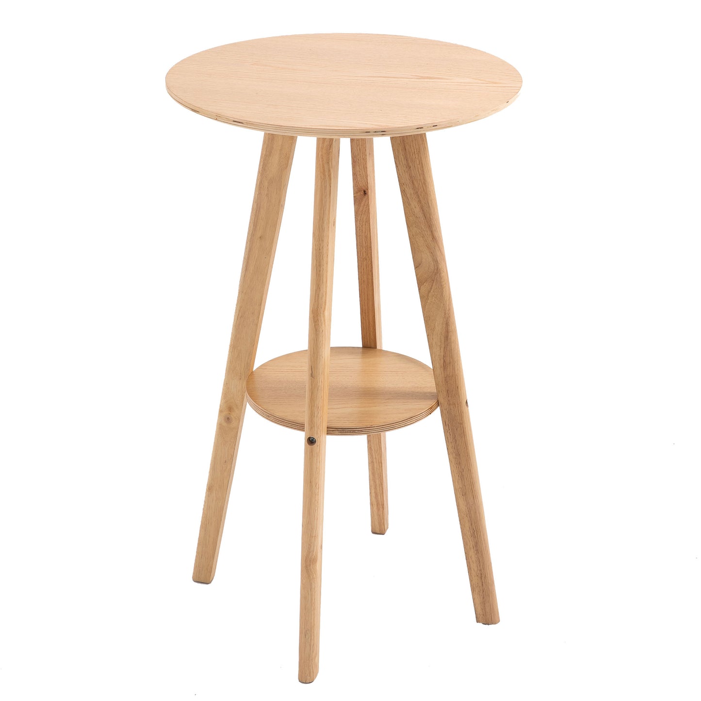 HOMCOM Round Cocktail Bar Table Dinning Table with Wood Legs for Pub, Dining Room, Kitchen & Home bar