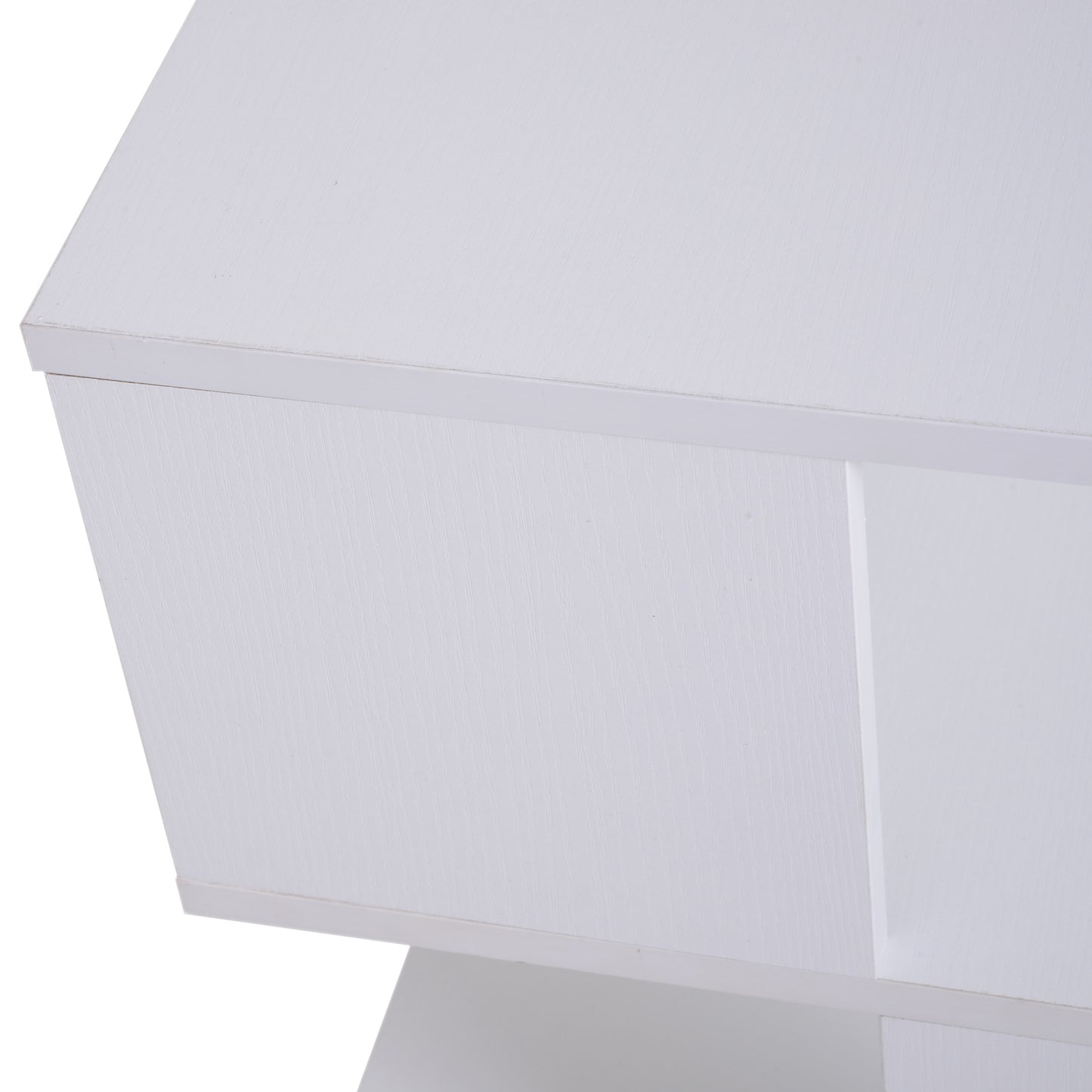 HOMCOM 2-Tier Side Table, 40Lx40Wx43H cm-White