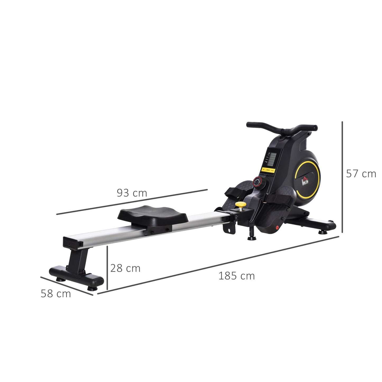 HOMCOM Fitness Adjustable Magnetic Rowing Machine Rower w/ LCD Digital Monitor