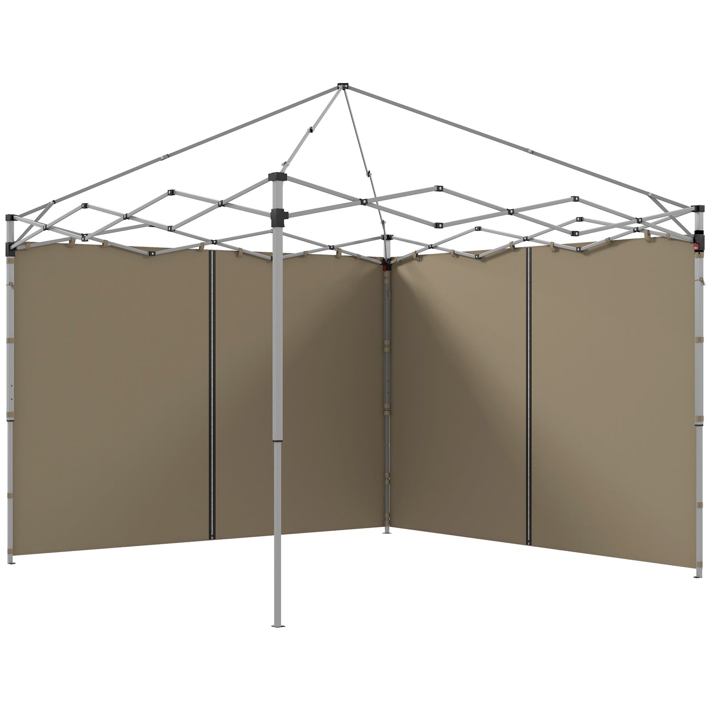 Outsunny Gazebo Side Panels, 2 Pack Sides Replacement, for 3x3(m) or 3x6m Pop Up Gazebo, with Zipped Doors, Beige
