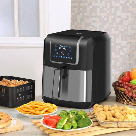 HOMCOM Air Fryer, 1700W 6.5L Air Fryers Oven with Digital Display, Rapid Air Circulation, Adjustable Temperature, Timer and Nonstick Basket, Black