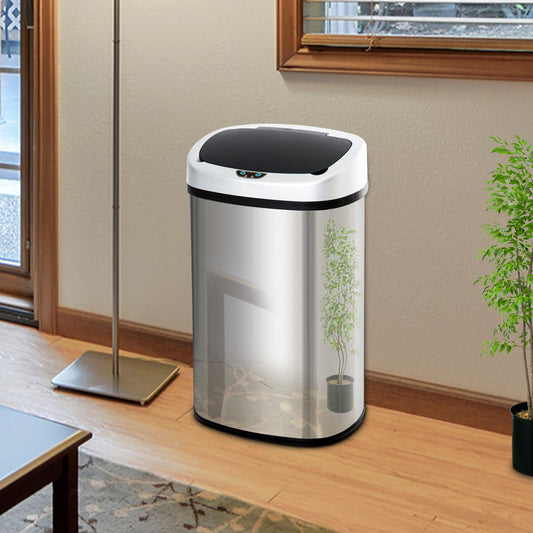 HOMCOM Sensor Bin, Stainless Steel, 48L