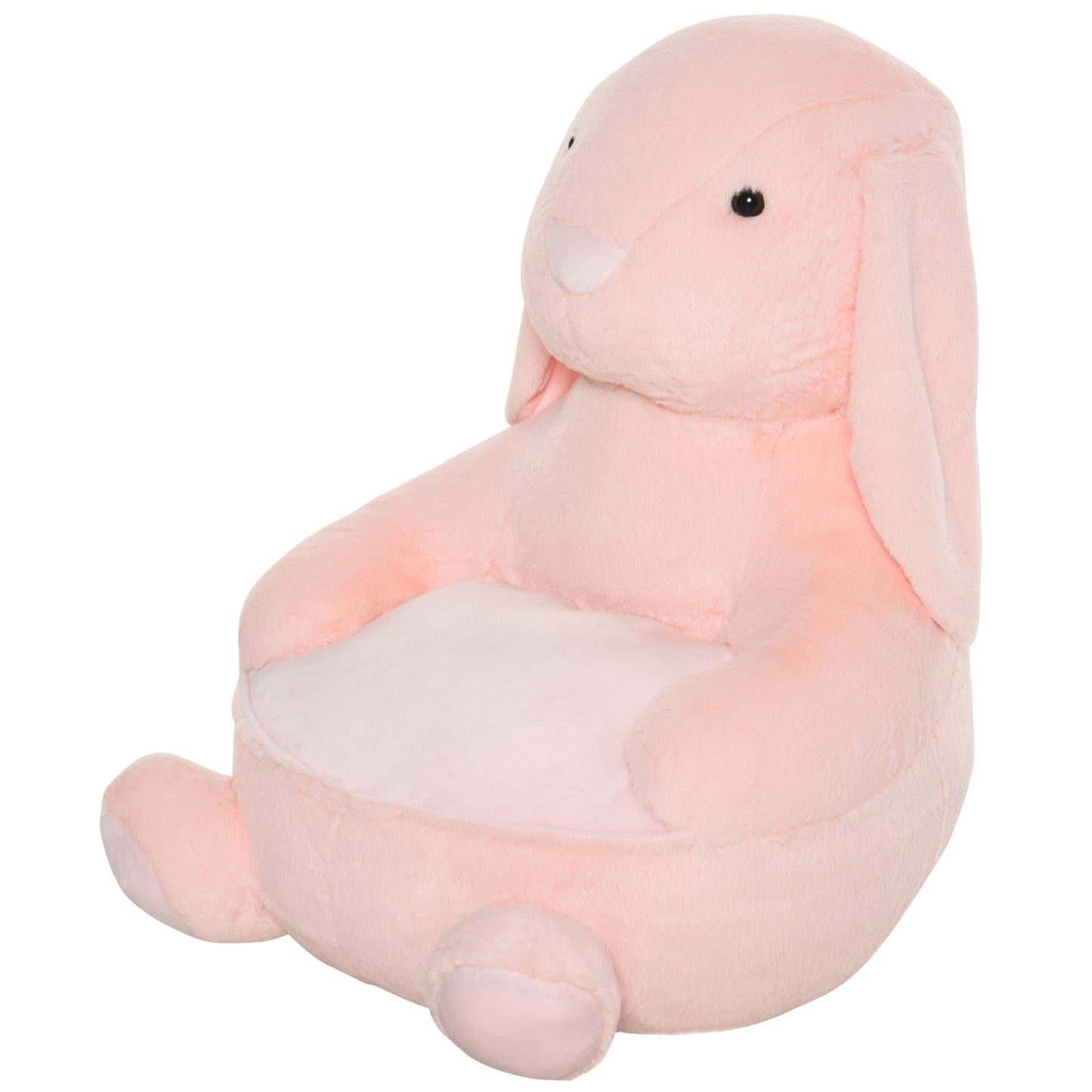 HOMCOM Animal Kids Sofa Chair Cartoon Cute Rabbit Plush Armchair for 18-36 months Pink