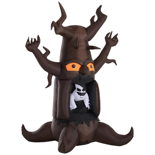 HOMCOM Inflatable Halloween Floating Ghost Tree with LED Light Outdoor Decoration 8FT 2.4m