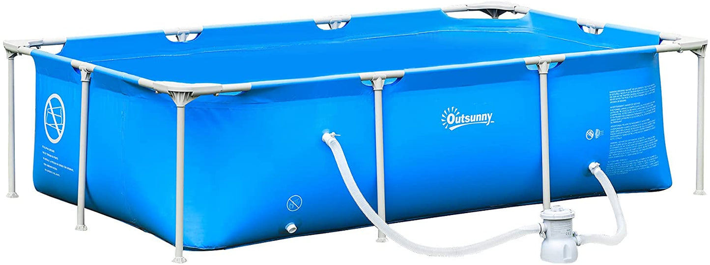 Outsunny Steel Frame Swimming Pool w/ Filter Pump and Reinforced Sidewalls Rust Resistant