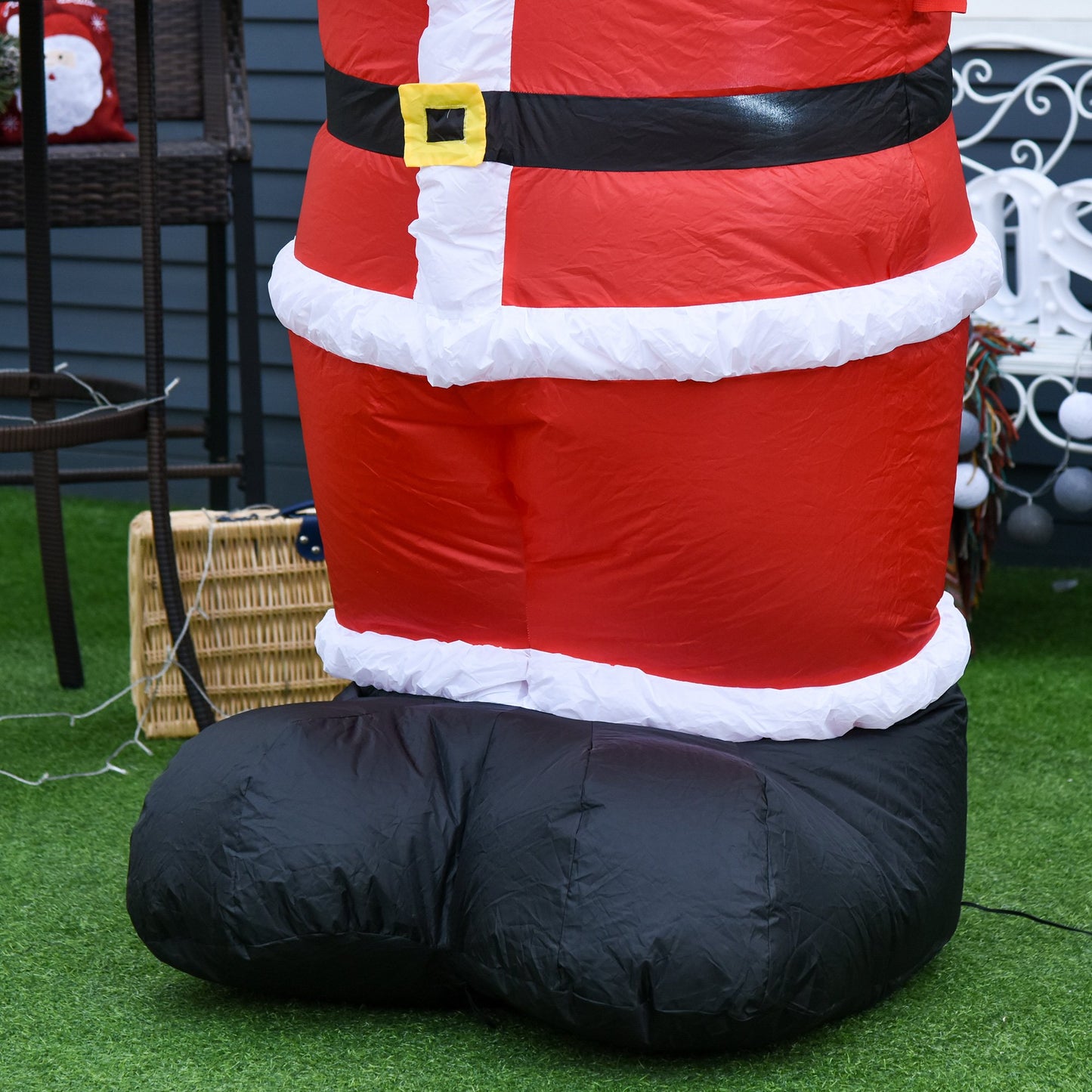 HOMCOM 2.4m LED Polyester Santa Claus Christmas Inflatable