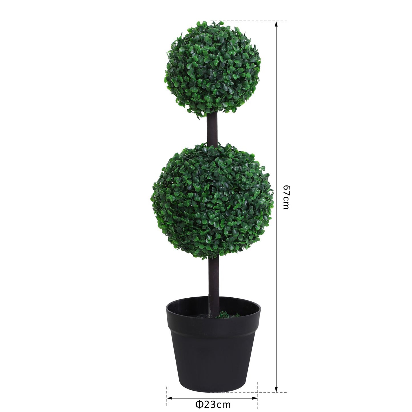 Outsunny PE Set of 2 Artificial Boxwood Ball Topiary Plant Tree's Green