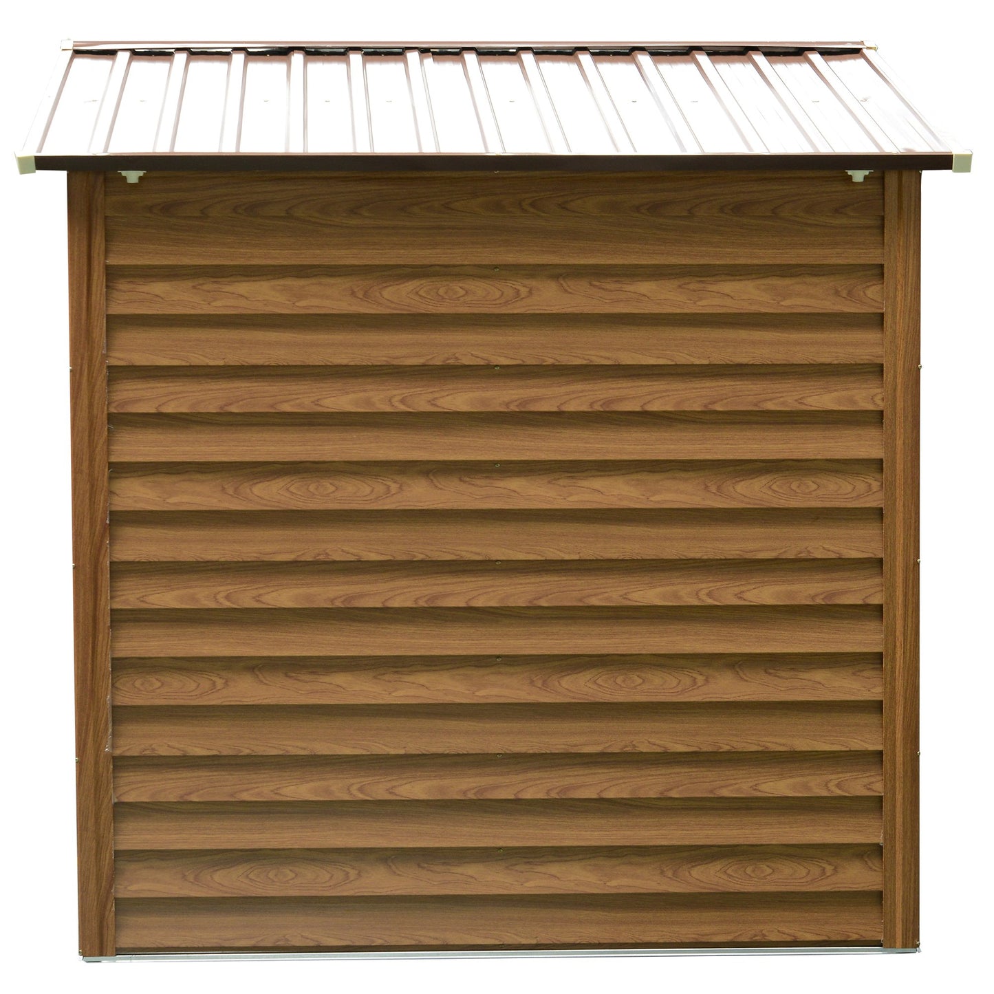 Outsunny 7.7 x 6.4ft Slatted Steel Garden Shed & Foundation - Brown