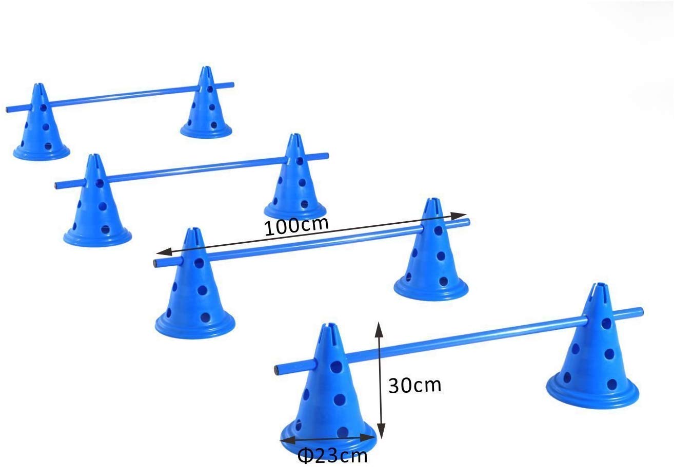 Pawhut Set of 4 Dog Agility Equipment Jumps Kit-Blue