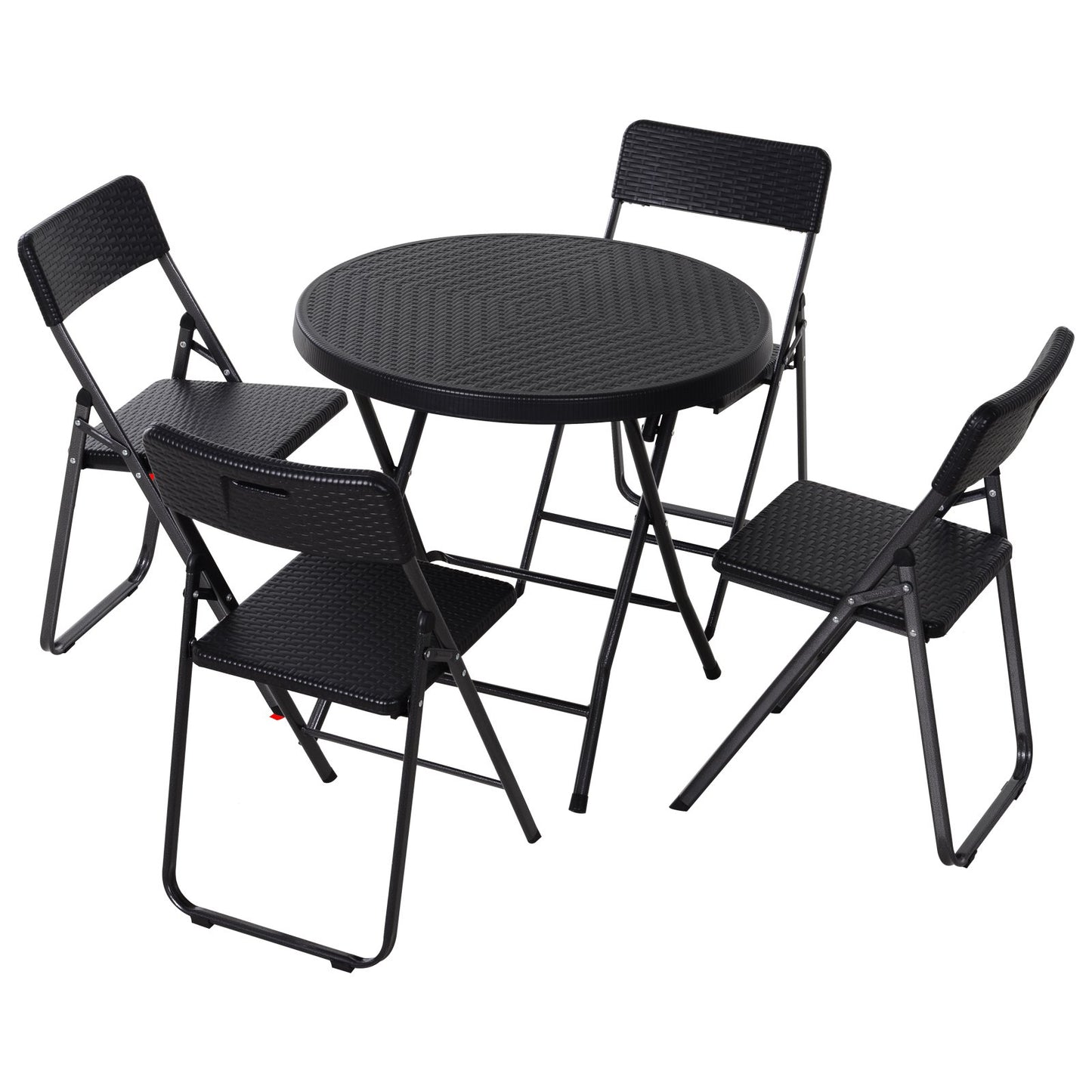 Outsunny Five Piece Rattan Effect Outdoor Patio Set Black