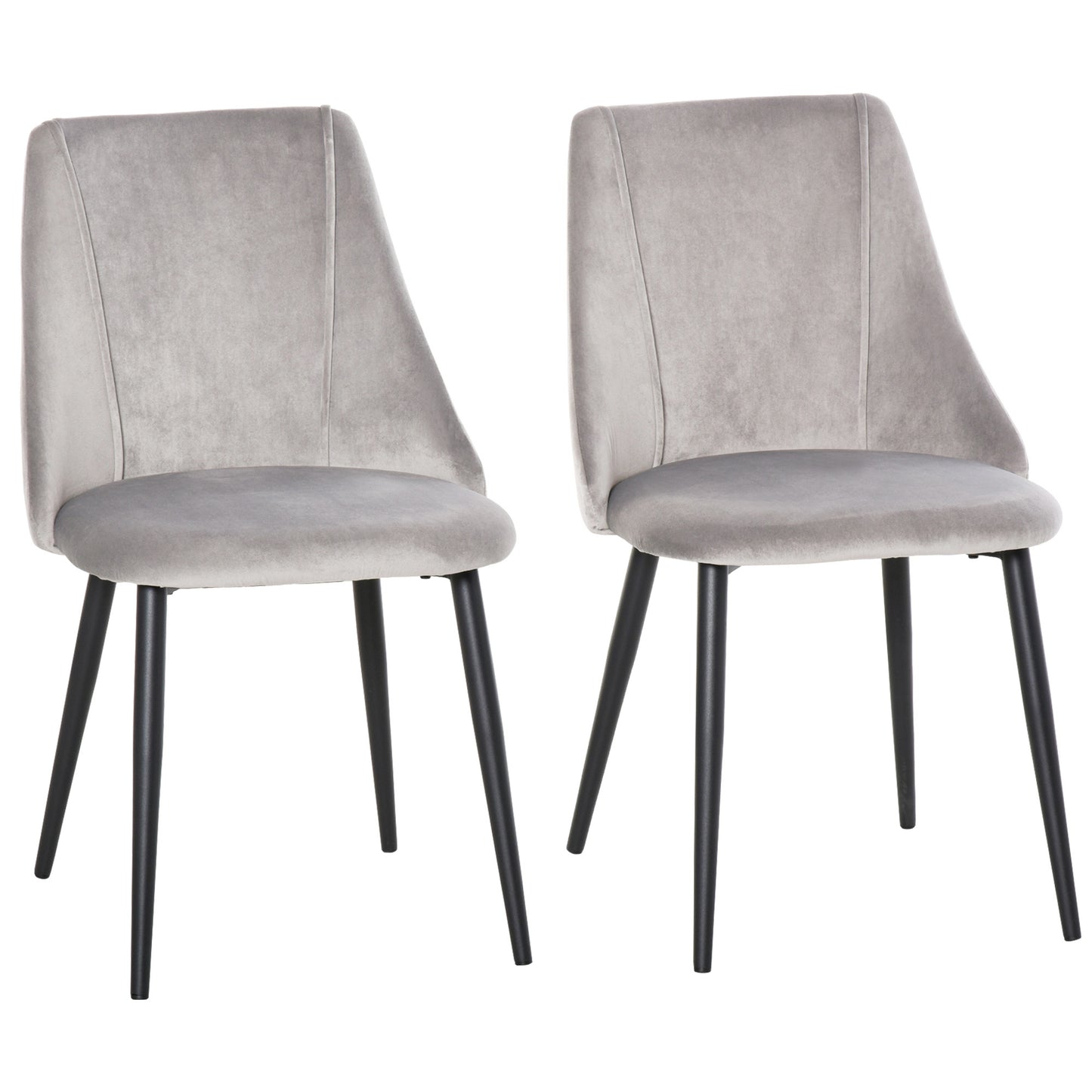 HOMCOM High Back Dining Chairs Modern Upholstered Velvet-Touch Accent Chairs