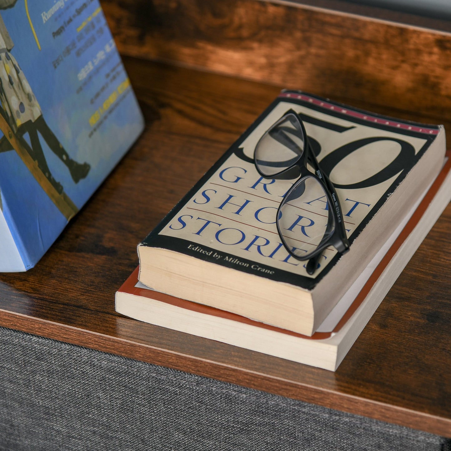 HOMCOM Chest of Drawers Bedroom Unit Storage Cabinet with 4 Fabric Bins for Living Room, Bedroom and Entryway, Black