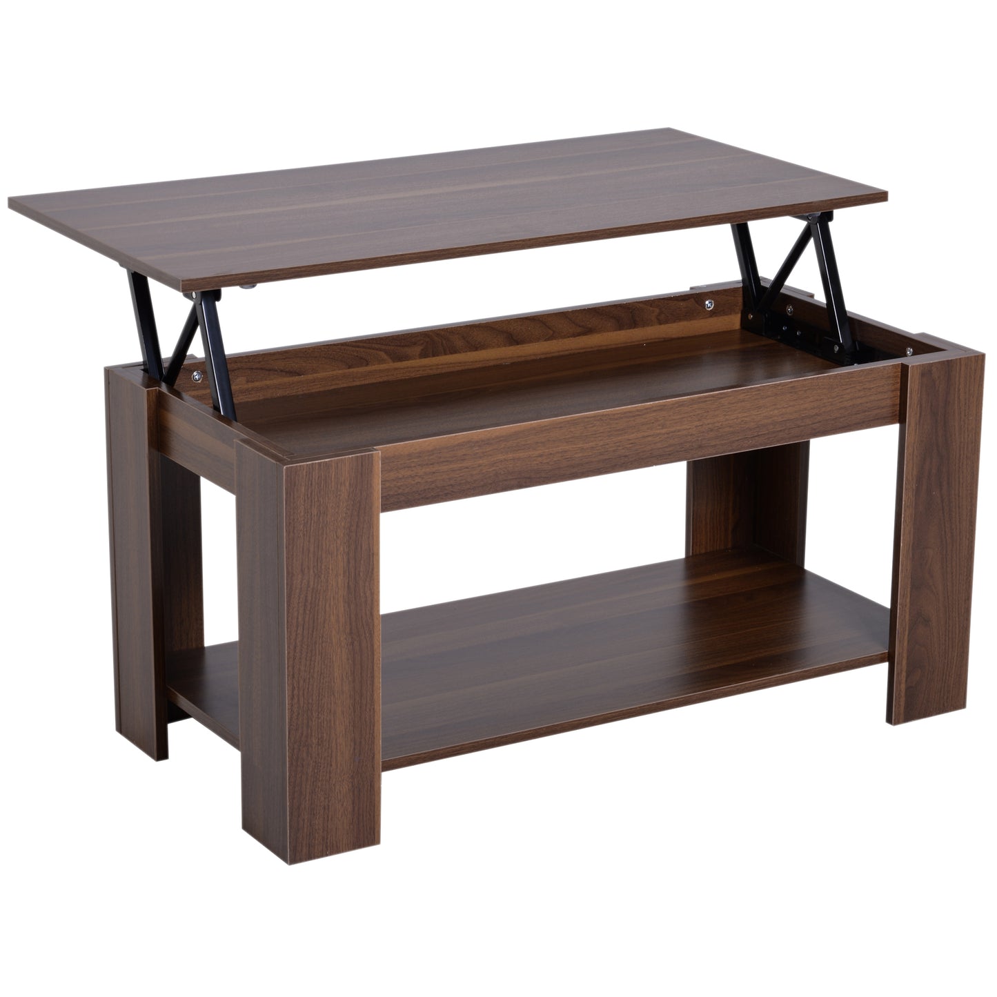 HOMCOM Modern Lift Up Top Coffee Table, 100W x 50D x 50/63Hcm cm-Natural Wood Grain Colour