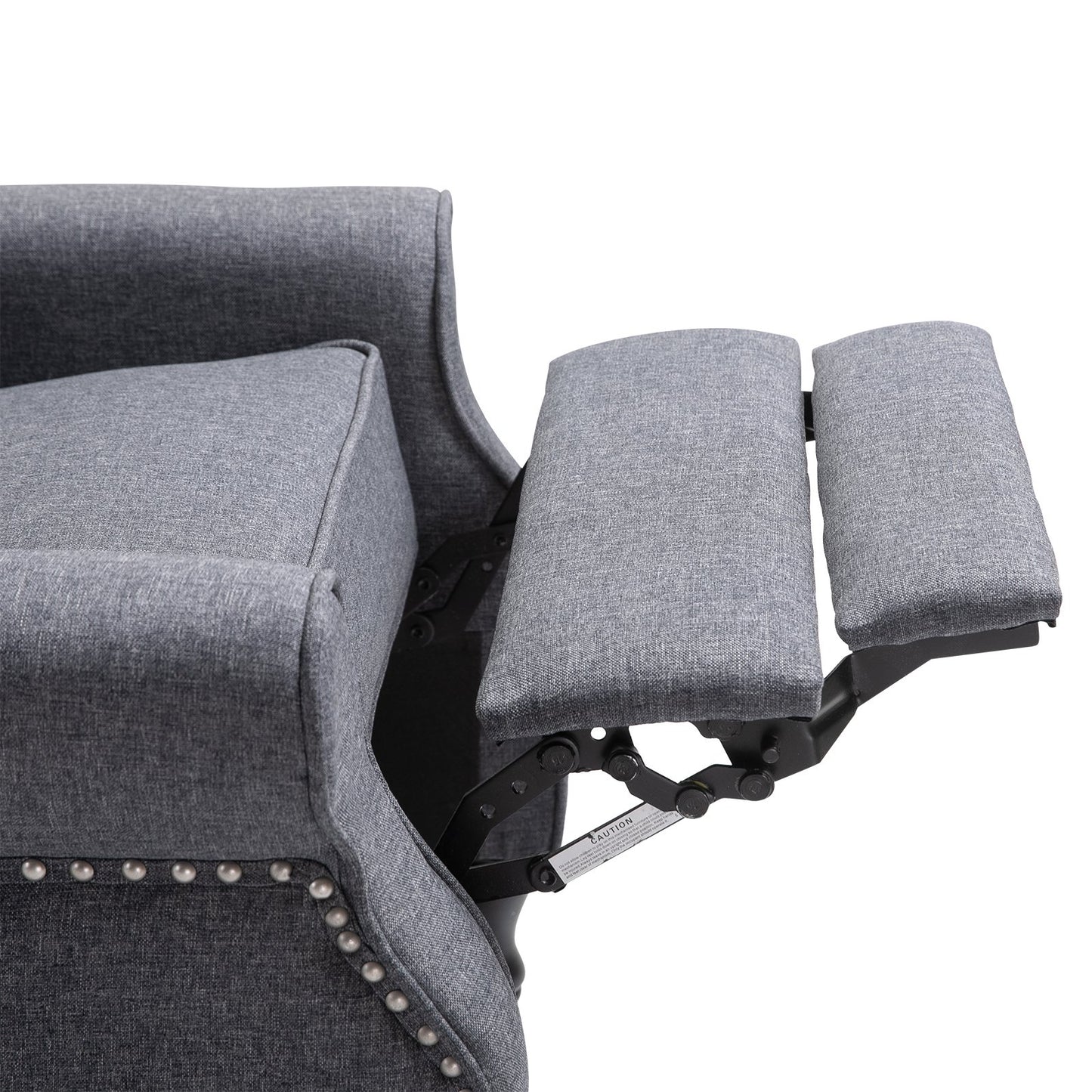 HOMCOM Reclining Wingback Armchair, with Footrest - Dark Grey