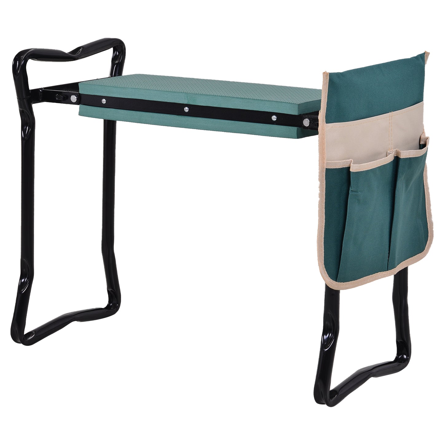 Outsunny Steel Frame Gardening Kneeler Seat w/ Pouch Green