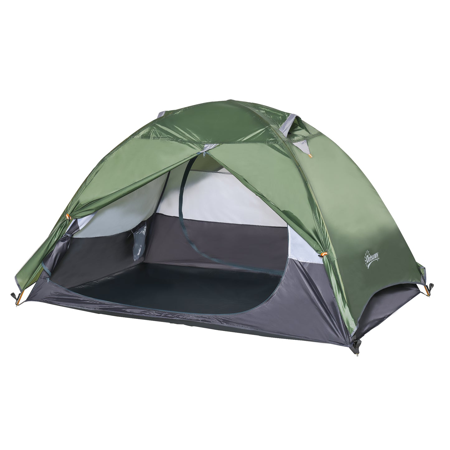 Outsunny Outdoor 2 Person Camping Tent Double Layer Waterproof with Carry Bag Glass Fiber