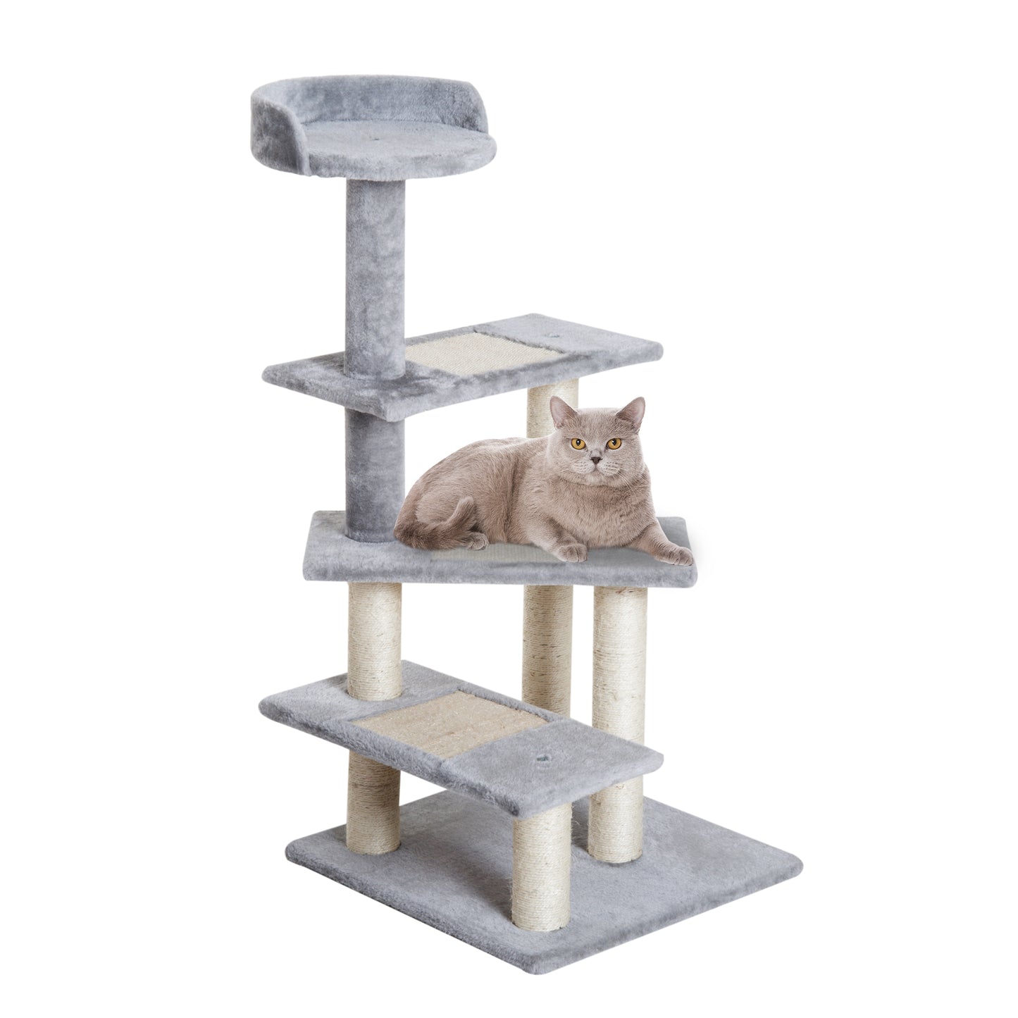 PawHut Plush Cat Tree Activity Center-Grey