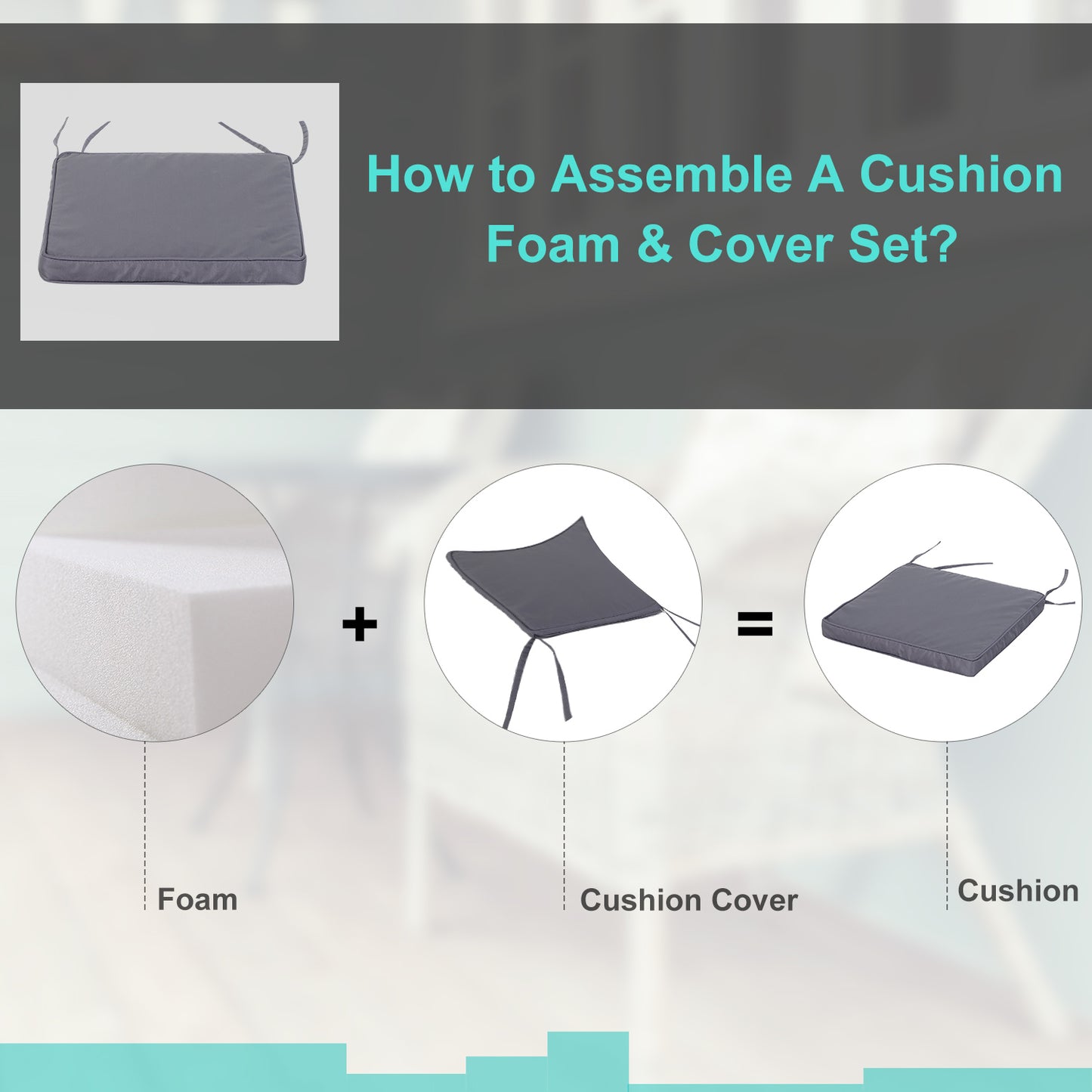 Outsunny Polyester Set Of 2 Garden Chair Cushion Grey