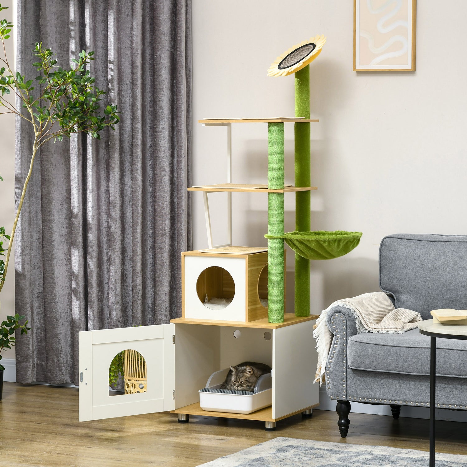 No carpet cat tree best sale