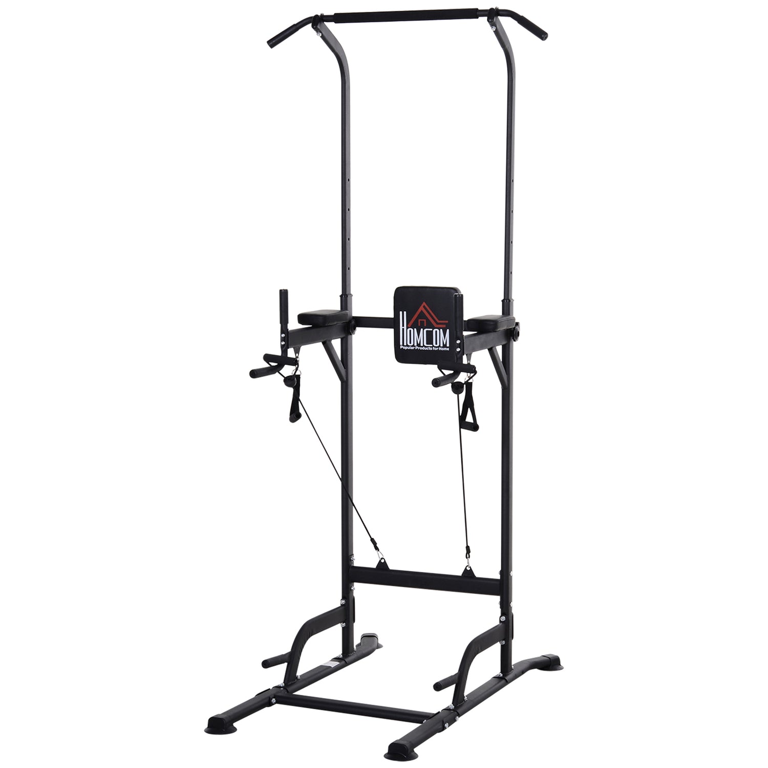 HOMCOM Multi Function Power Tower Home Gym Equipment Black