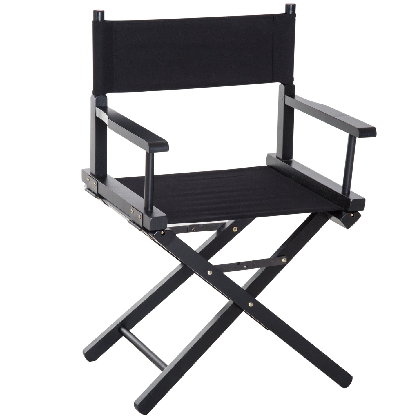 HOMCOM Wooden Director's Folding Chair, Oxford Fabric, Beech,54L-Black