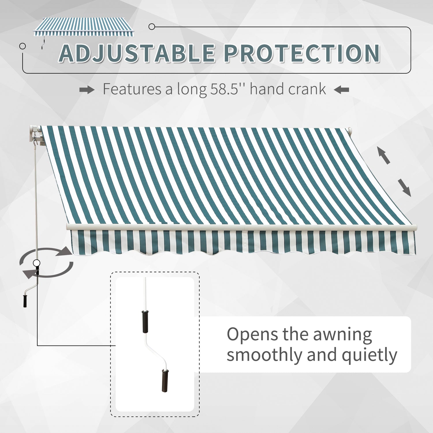 Outsunny Awning Sun Shade Canopy Shelter 4m x3m Green & White – mhstar ...