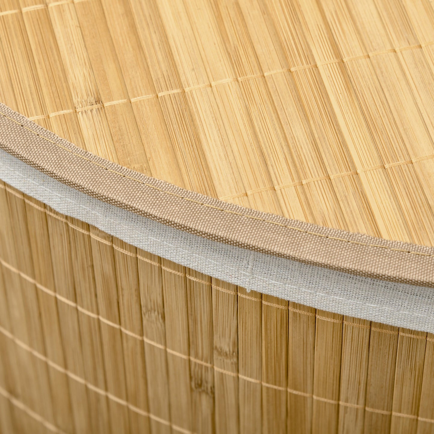 HOMCOM Bamboo Laundry Basket with Lid, 55 Litres Laundry Hamper 38 x 38 x 57cm, Natural