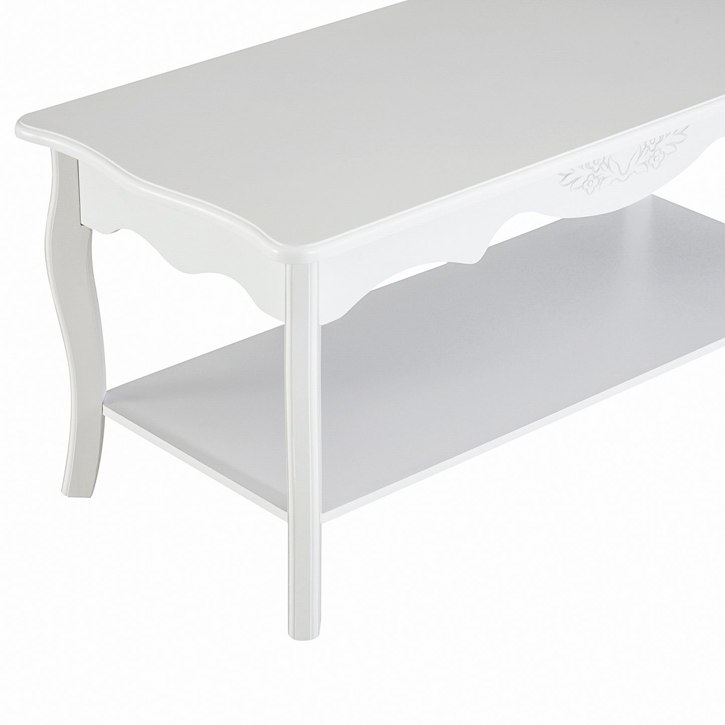 HOMCOM Coffee Table, 94Lx44Wx42H cm-White