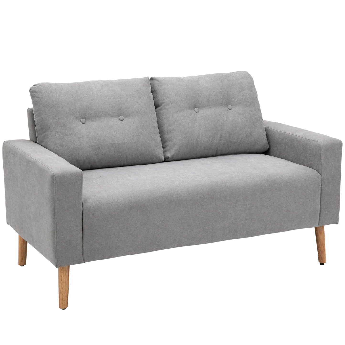 HOMCOM Double Seat Sofa Compact Fabric - Grey