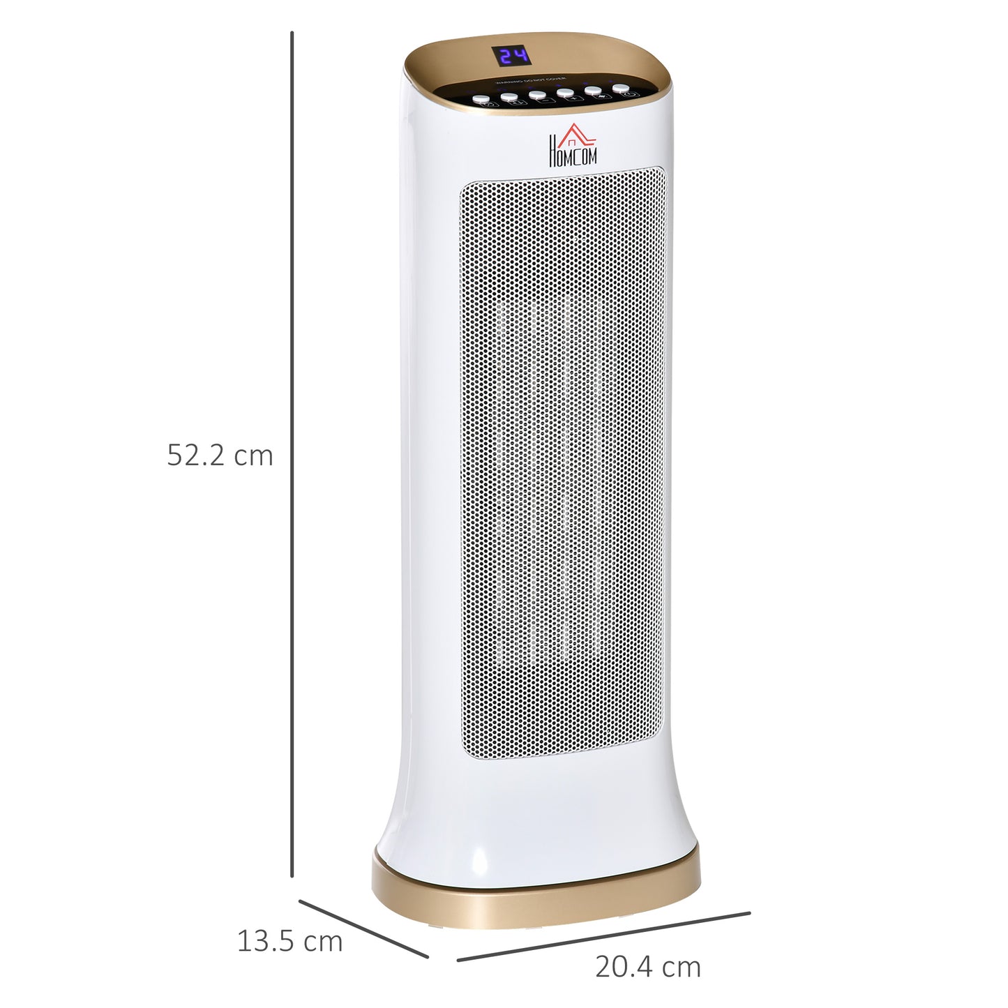 HOMCOM Ceramic Indoor 45° Oscillating Space Heater w/ Remote Timer LED Panel Radiator