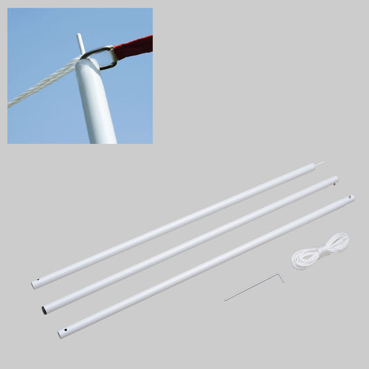 Outsunny Iron Awning Sail Shade Pole Kit White