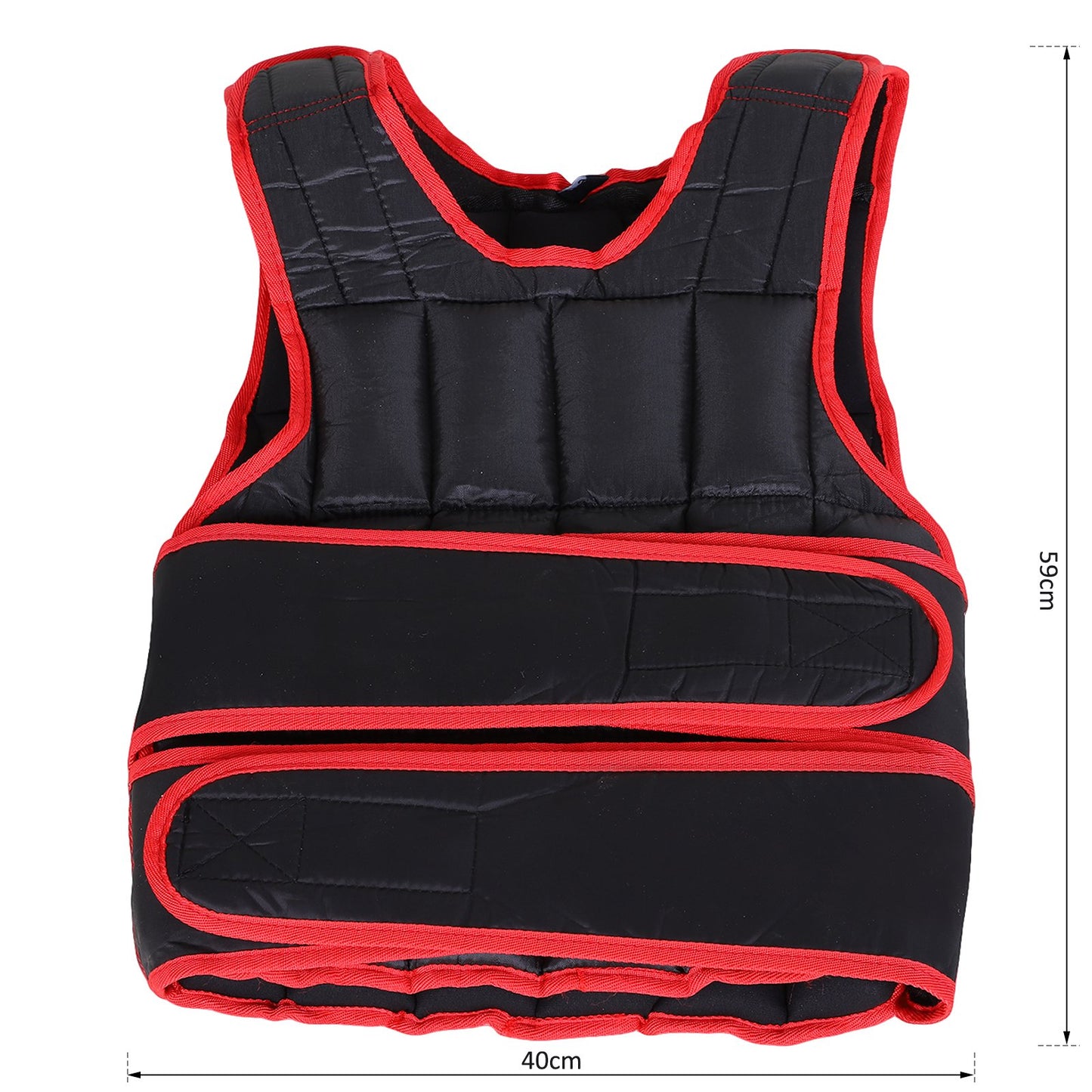 HOMCOM 10kg Adjustable Metal Sand Weight Vest Red