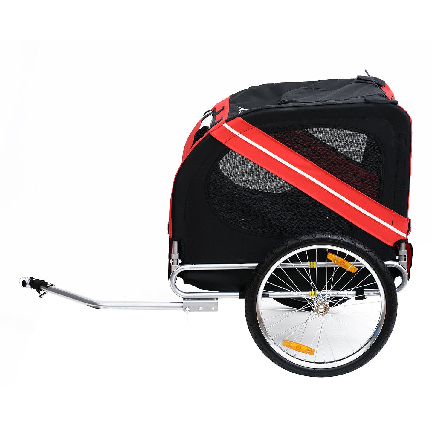 Pawhut Bicycle Pet Trailer in Steel Frame-Red/Black