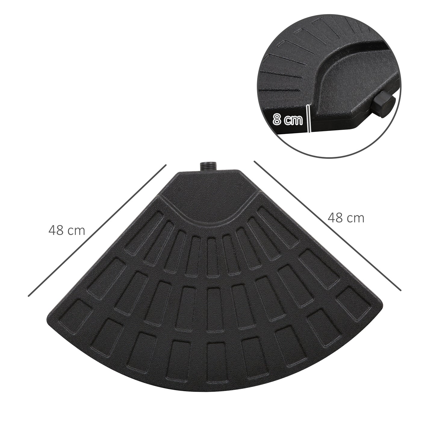 4 Pcs Portable Umbrella Base, HDPE-Black