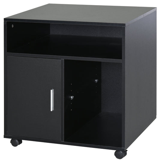 HOMCOM Particle Board 4-Compartment Storage Unit Black