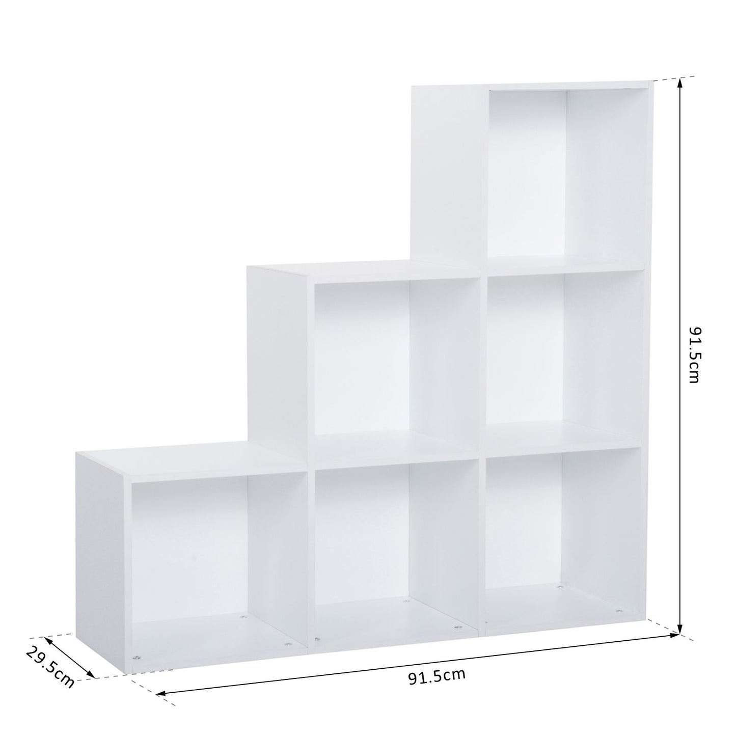 HOMCOM 6 Cubes 3-Tier Shelving Cabinet, Particle Board-White