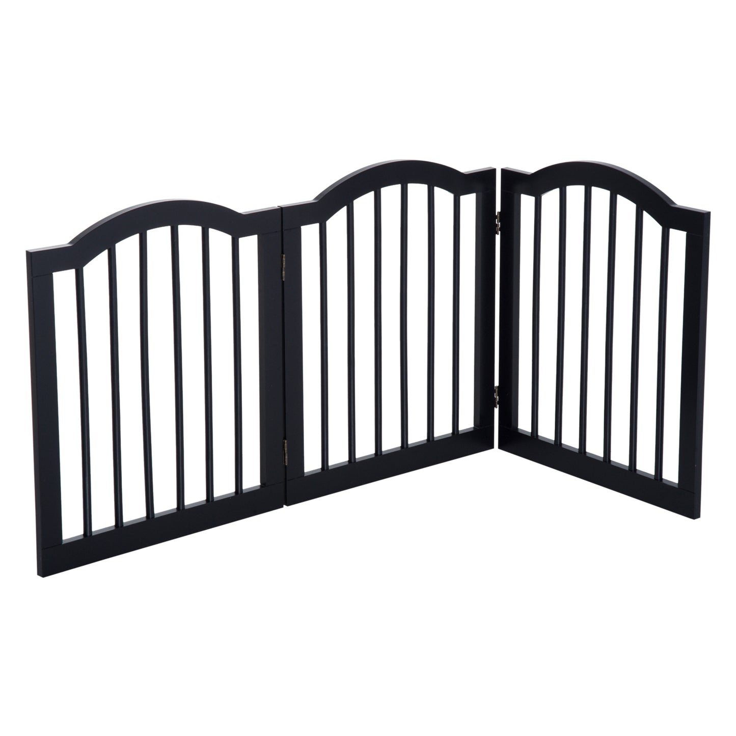 Pawhut Wooden Pet Fence-Black