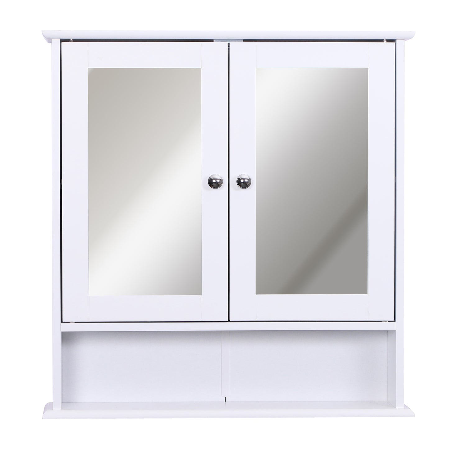 Kleankin Wall-mounted Bathroom Cabinet Mirror Door, 56L x 13W x 58Hcm-White