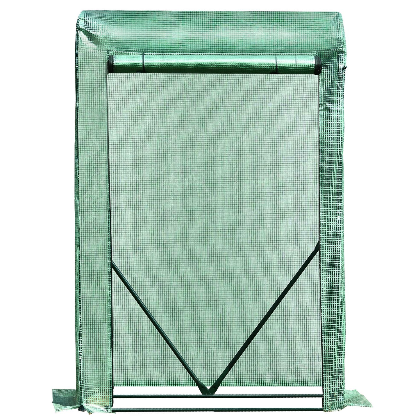 Outsunny 100x50x150cm PVC Grid Cover Steel Frame Greenhouse Green