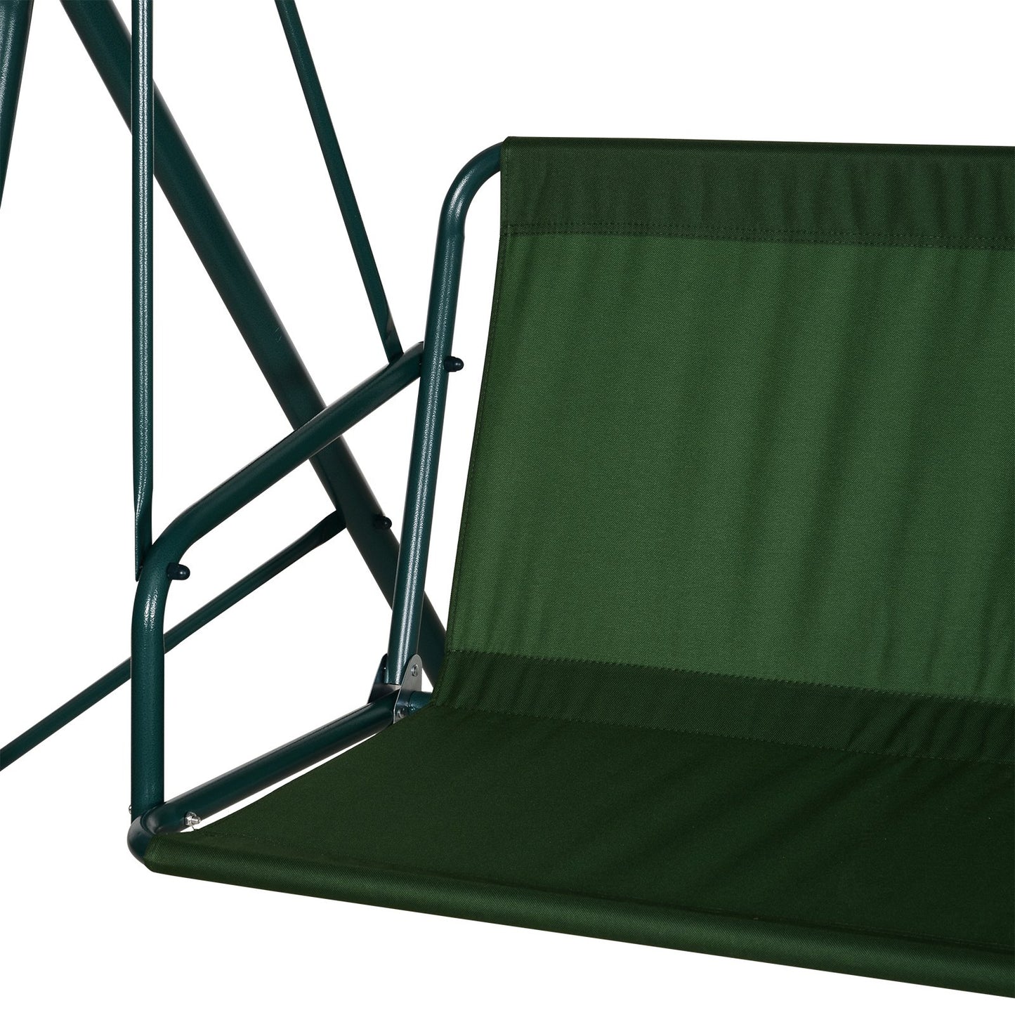 Outsunny Steel 3-Seater Swing Chair w/ Adjustable Canopy Green