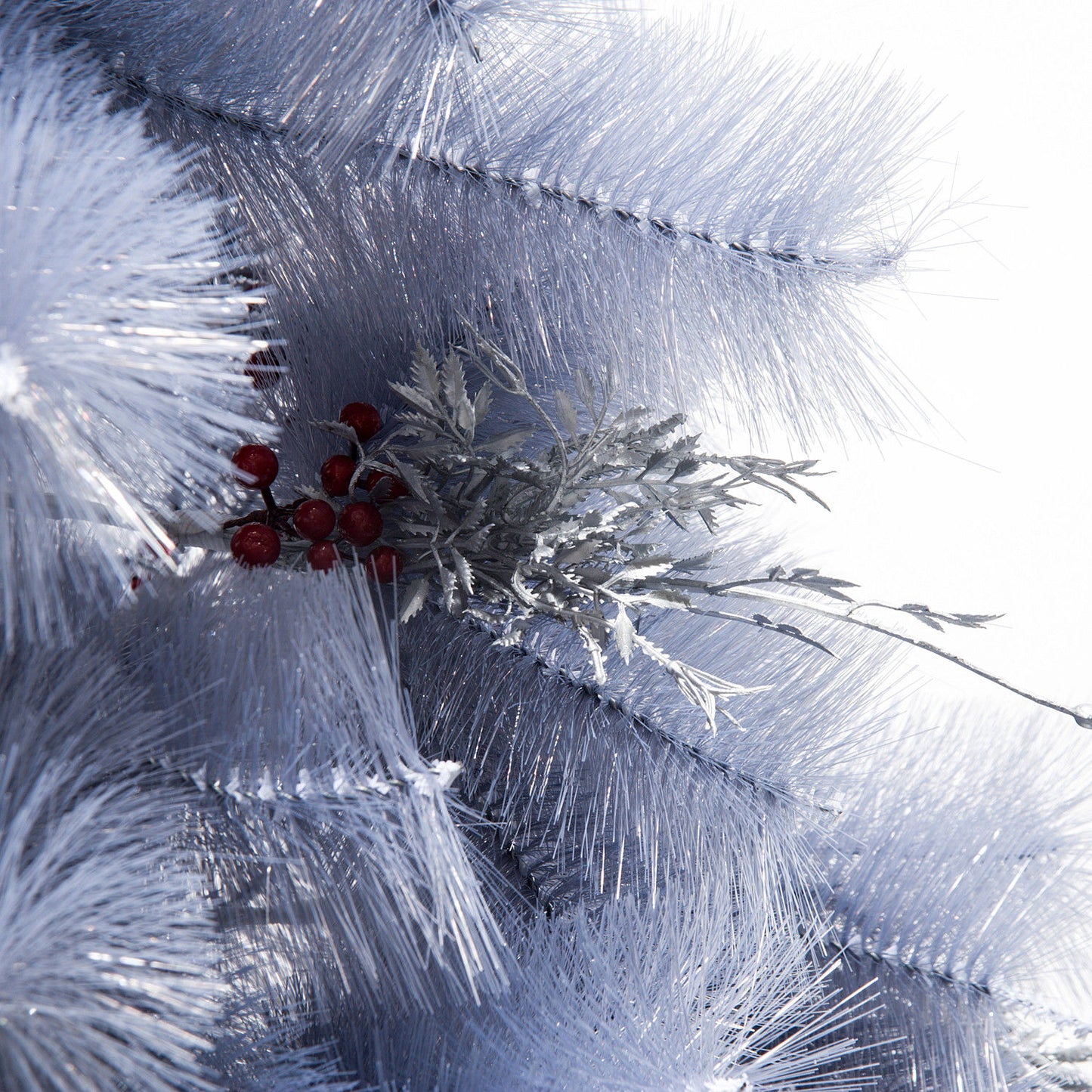 HOMCOM Christmas Tree, 150H cm, W/Replica Berry And Spruce-Grey