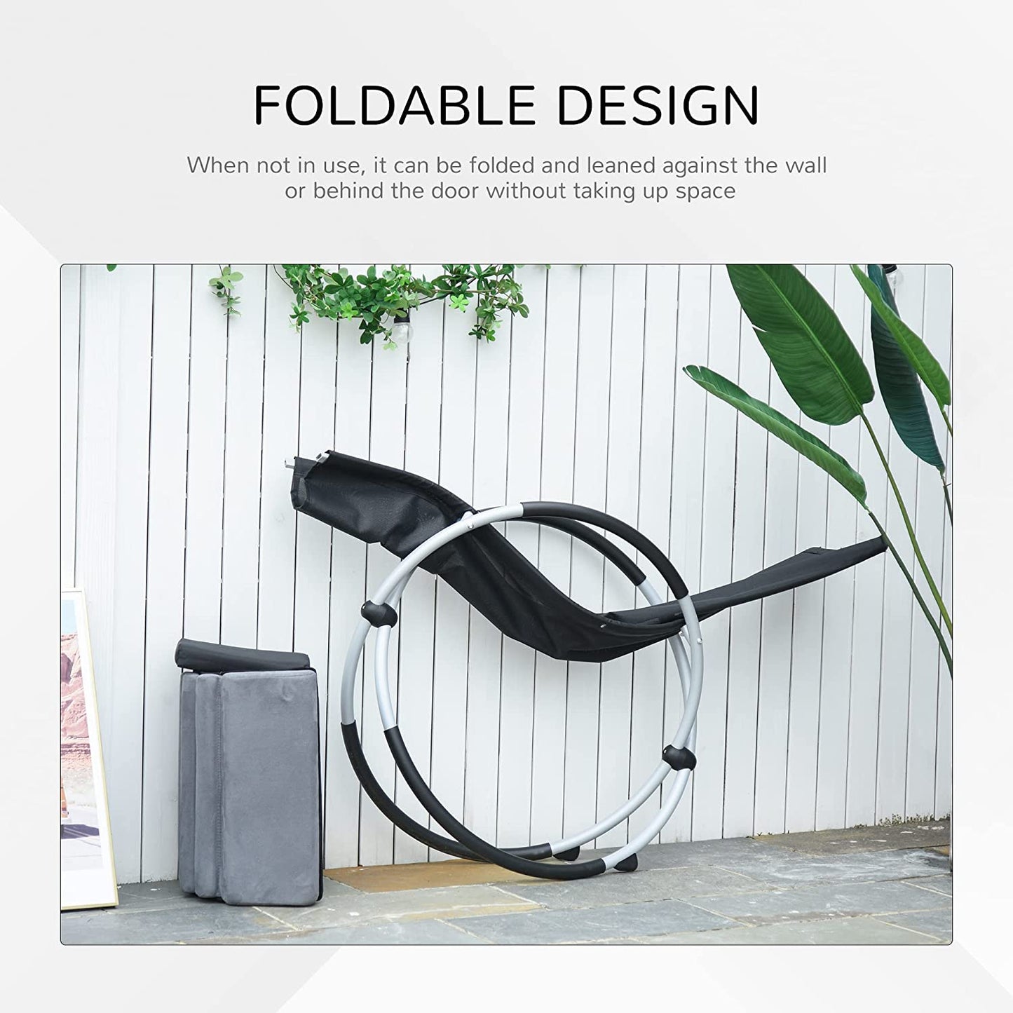 Outsunny Zero Gravity Chair Orbital Rocking Chair with Design Anti-drop for Indoor & Outdoor 145x74x86cm