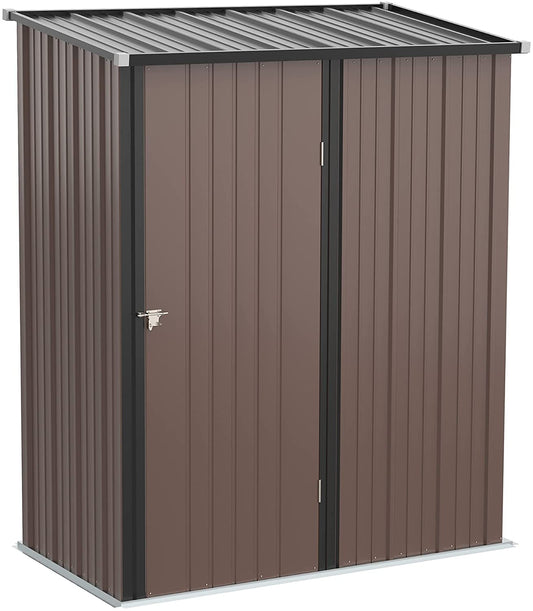 Outsunny Outdoor Storage Shed Steel Garden Shed w/ Lockable Door for Backyard Patio Lawn
