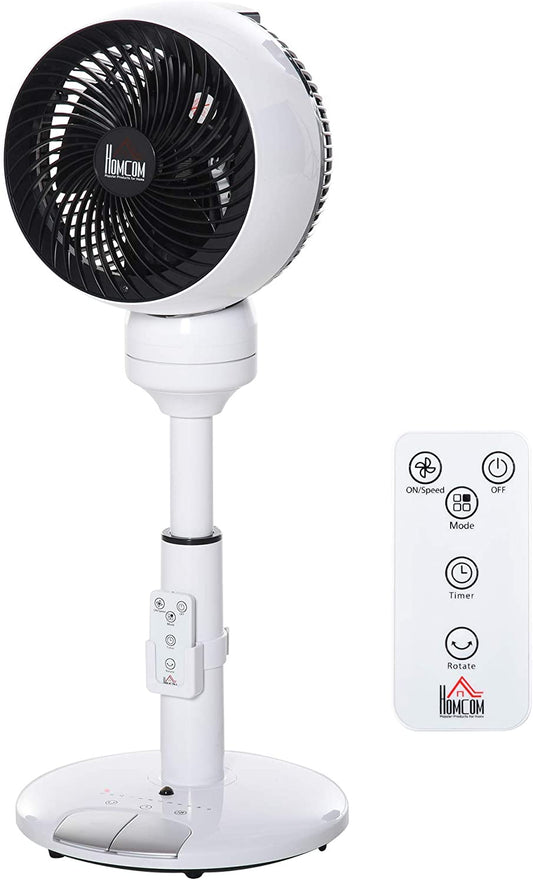 HOMCOM Oscillating Air Circulator Fan 9 Setting Height Adjustable Remote Controller