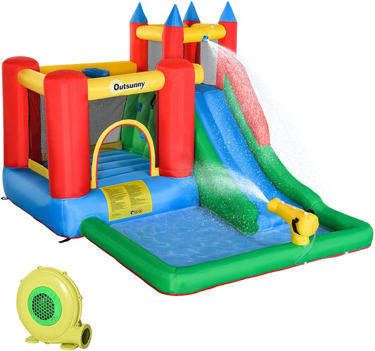 Outsunny 330cm x 245cm x 215cm Inflated Castle for Climbing, Bouncing, & Sliding