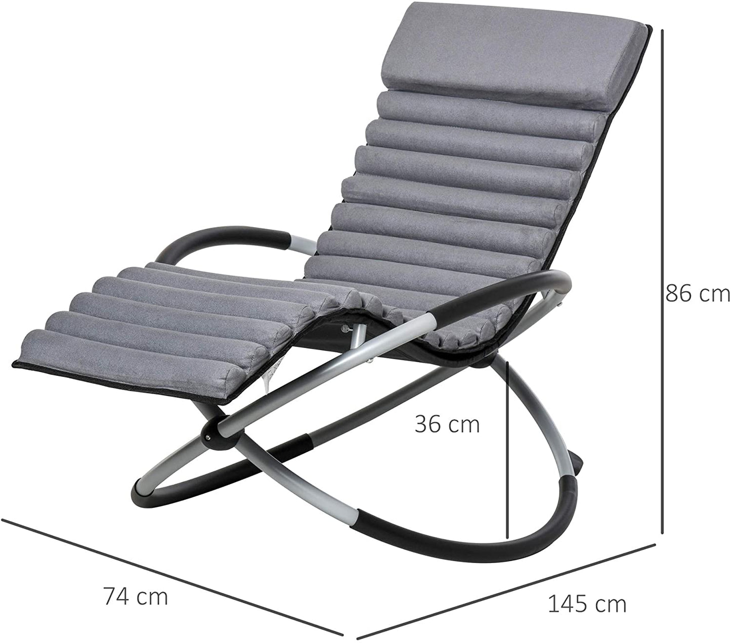 Outsunny Zero Gravity Chair Orbital Rocking Chair with Design Anti-drop for Indoor & Outdoor 145x74x86cm