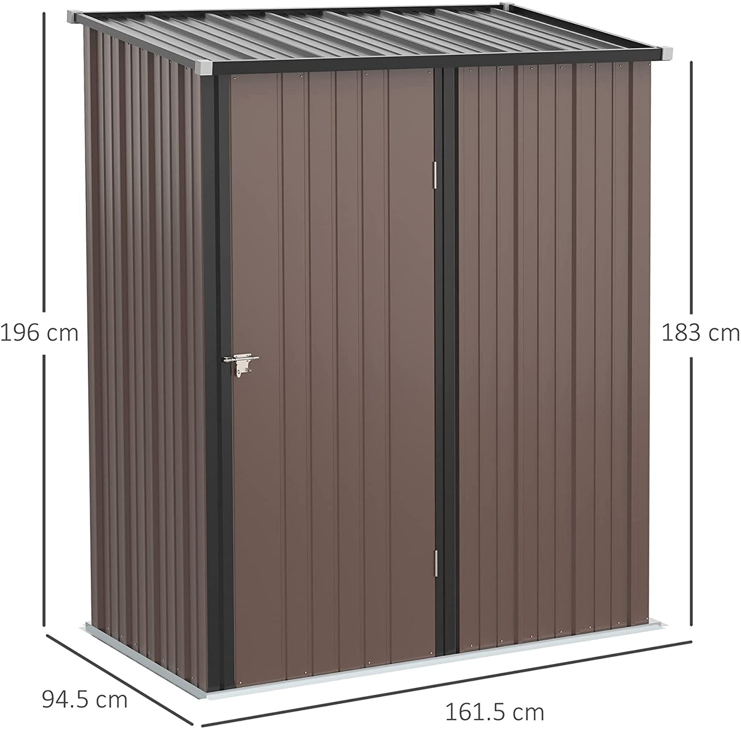 Outsunny Outdoor Storage Shed Steel Garden Shed w/ Lockable Door for Backyard Patio Lawn