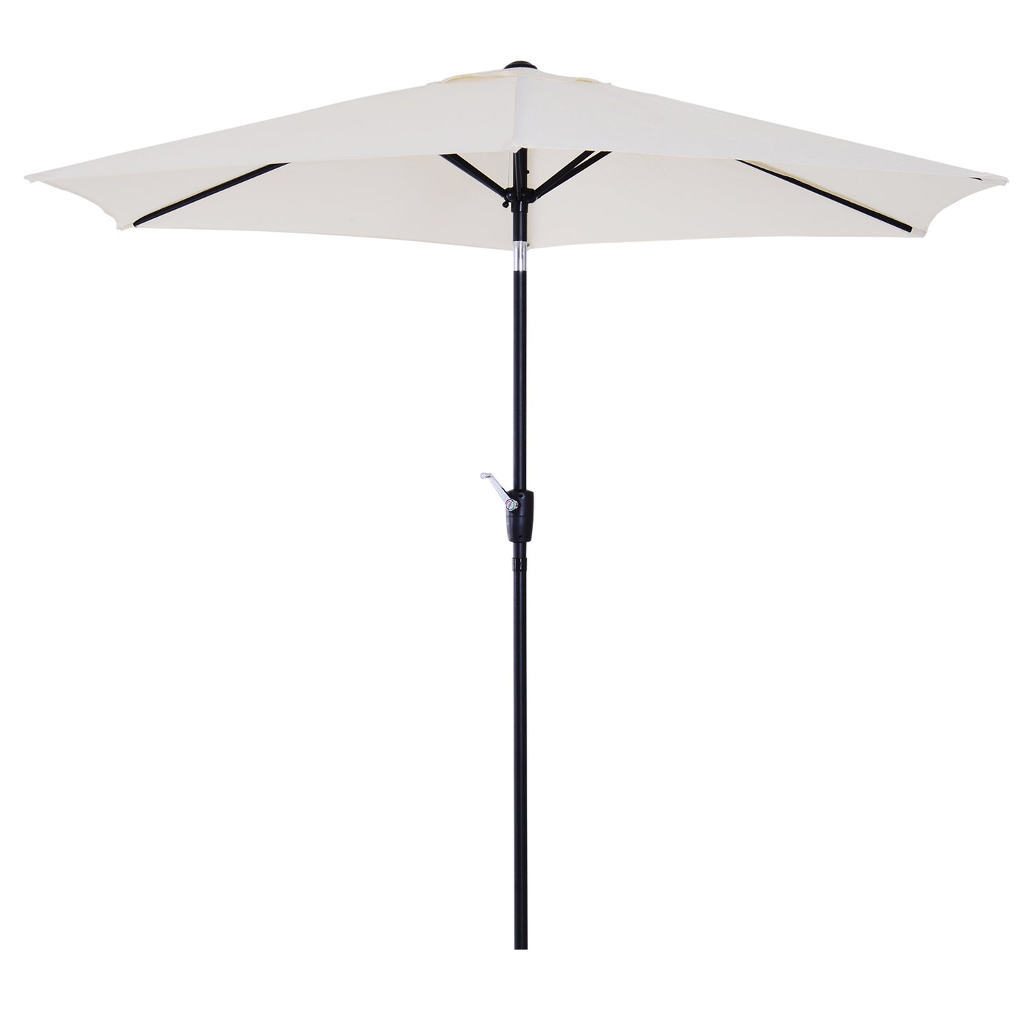 Outsunny 2.7 m Patio Umbrella Sun Shade Tilt Crank Garden Aluminium Frame-Cream White