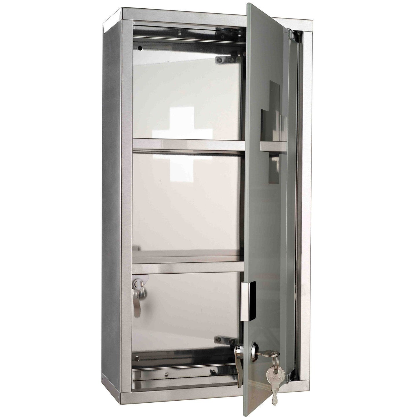 HOMCOM Stainless Steel Wall Mounted Medicine Cabinet-Silver
