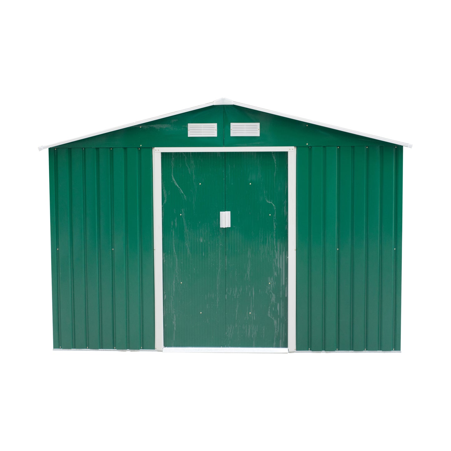 Outsunny 9 x 6ft Metal Garden Shed, Green